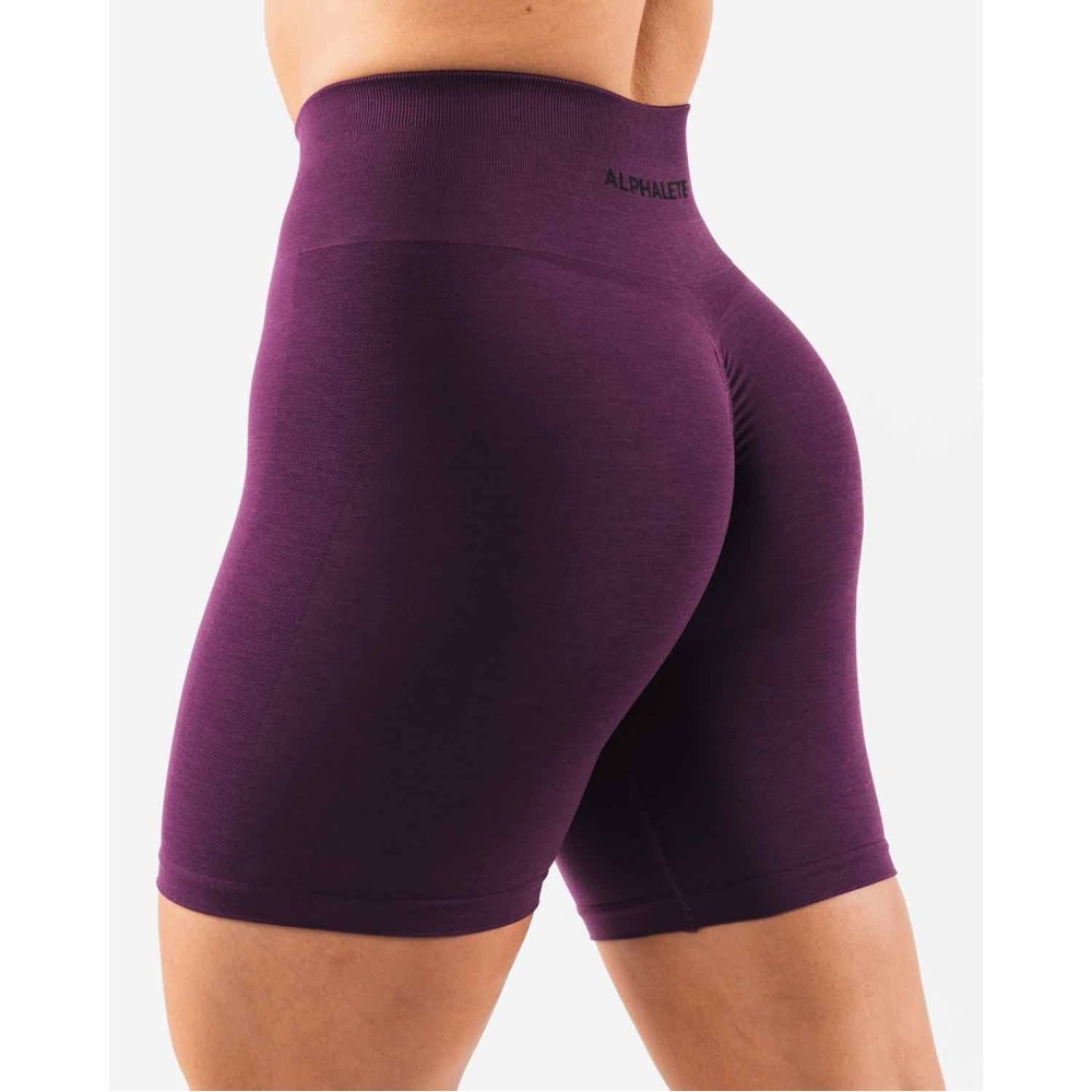 Alphalete‎ Women's Amplify Gravity Ultra High Rise Biker Short Purple Medium Gym